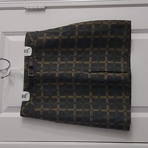 Ann Taylor Loft wool plaid skirt with buckle